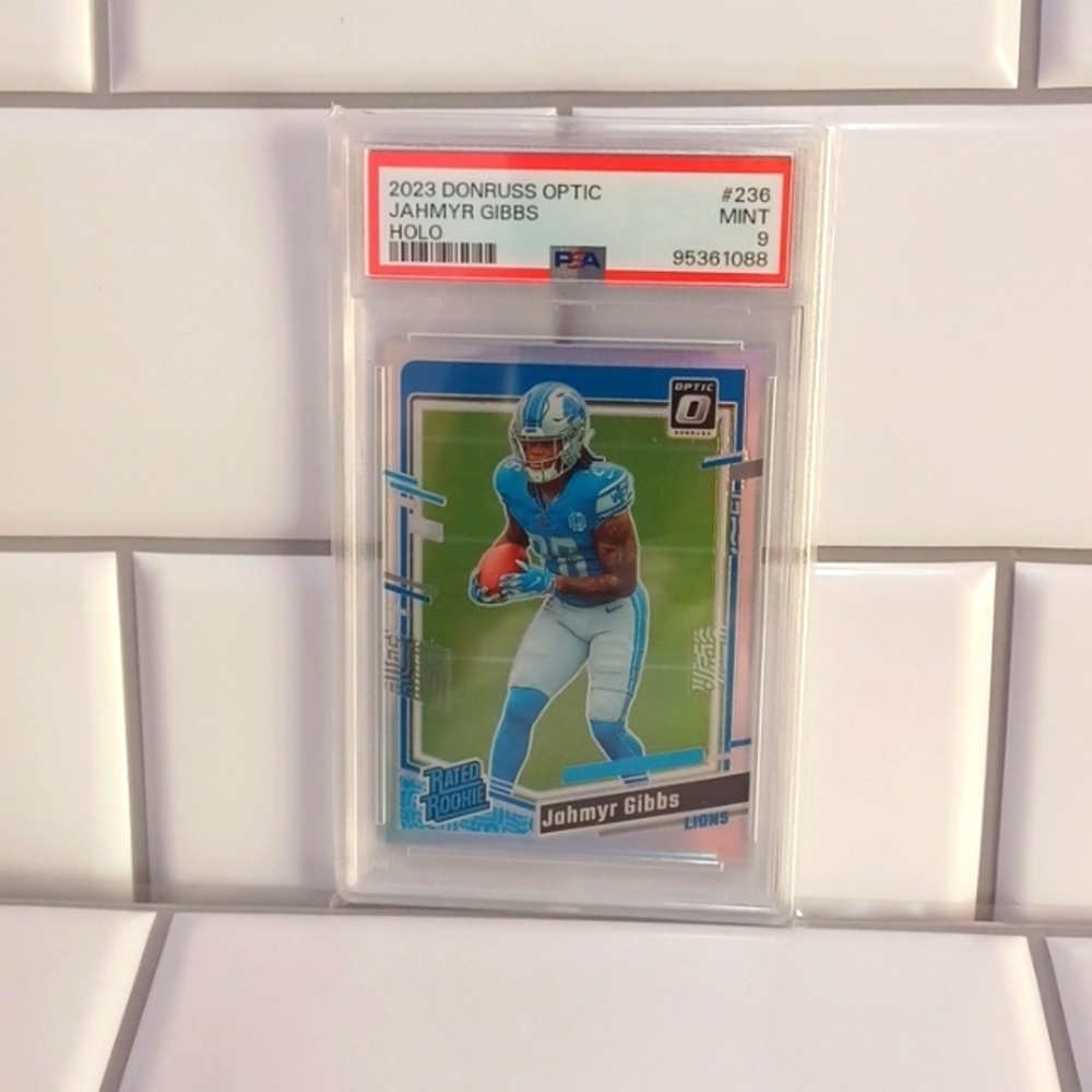 2023 DONRUSS OPTIC JAHMYR GIBBS HOLO #236 PSA 9